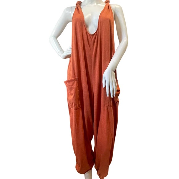 Thaluta Pants - THALUTA Loose Fit Harem Jumpsuit Baggy Overall Orange One Size